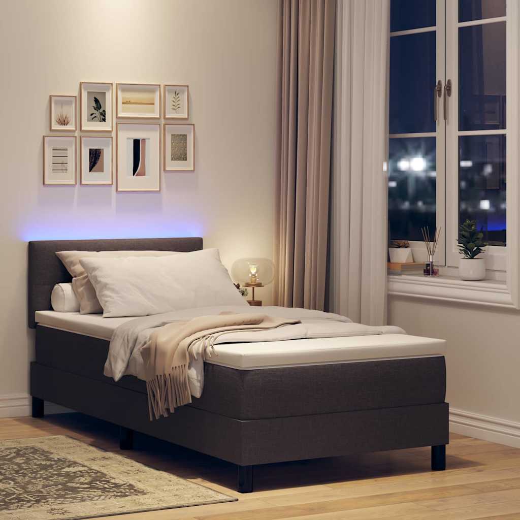 Letto a molle con testiera Marrone Scuro 100 x 200 cm Tessuto | homemem39