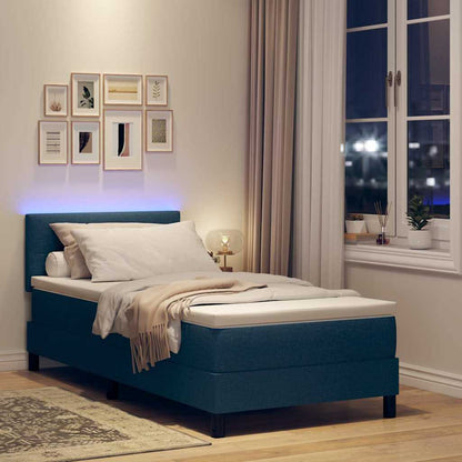 Letto a molle con strisce LED Blu 100 x 200 cm Tessuto | homemem39
