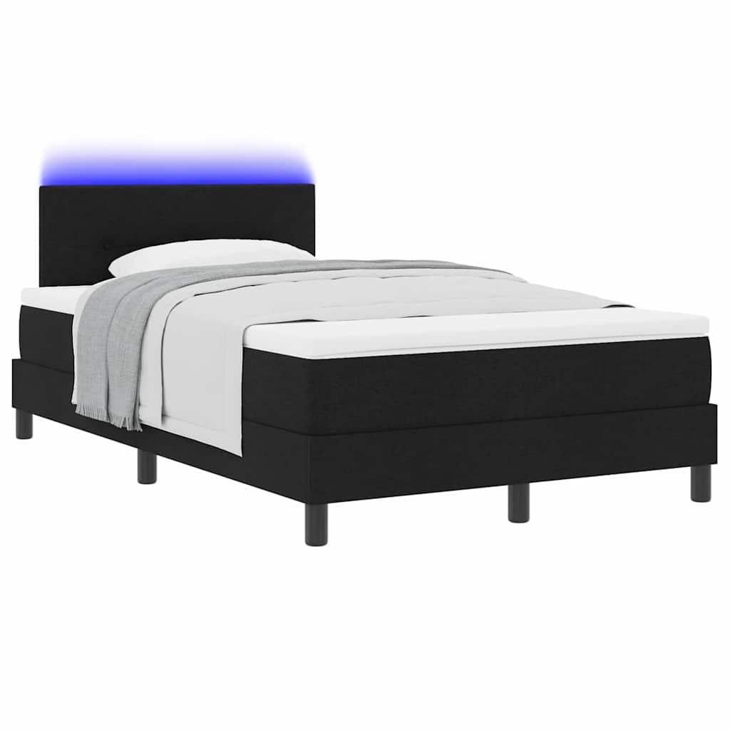 Letto a molle con strisce LED Nero 120 x 190 cm Tessuto | homemem39