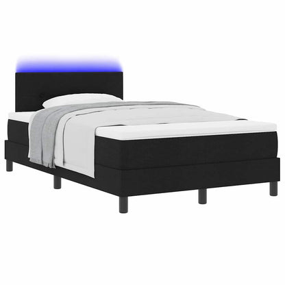 Letto a molle con strisce LED Nero 120 x 190 cm Tessuto | homemem39