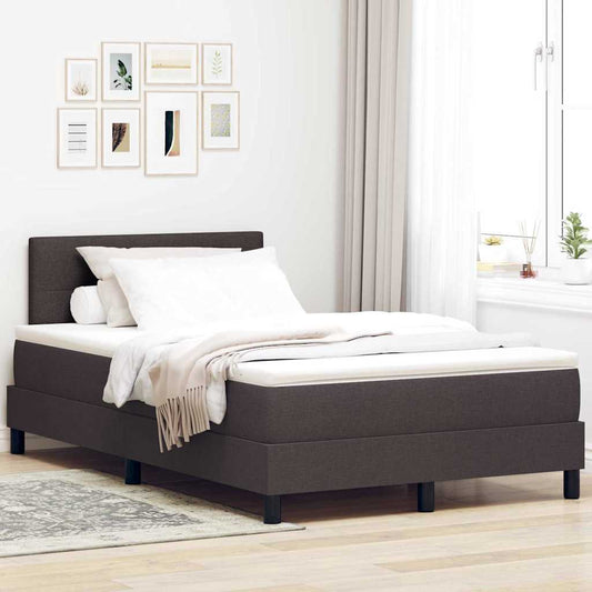 Letto a molle con testiera Marrone Scuro 120 x 190 cm Tessuto | homemem39
