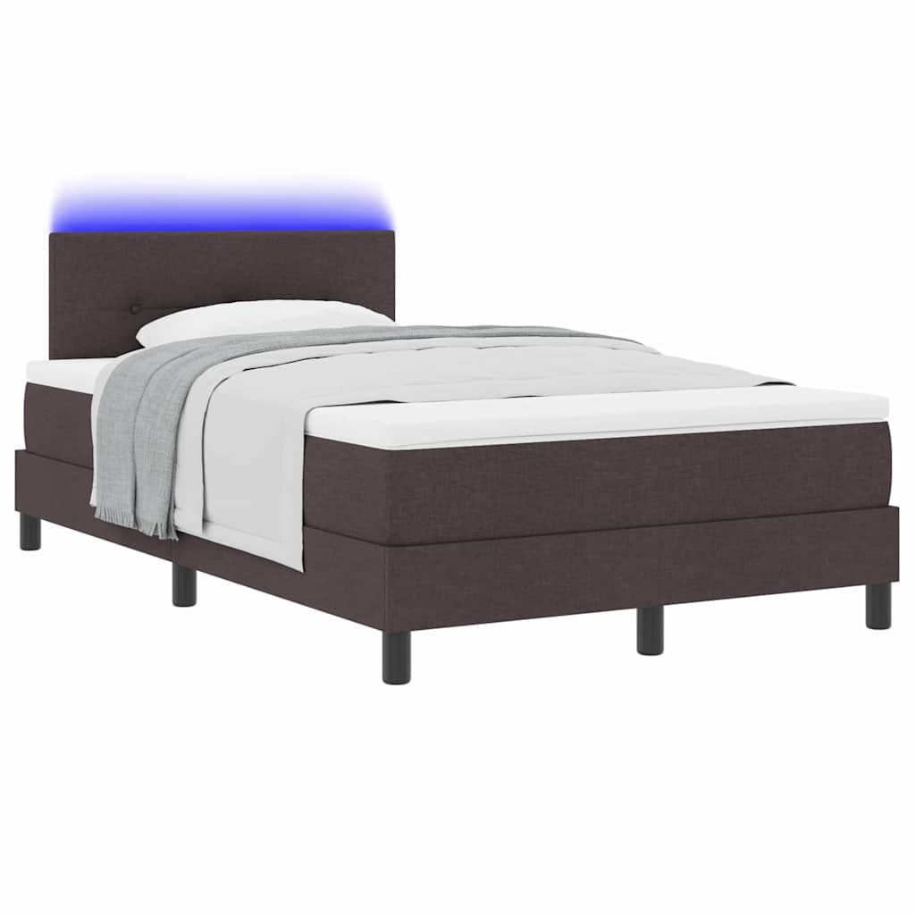 Letto a molle con testiera Marrone Scuro 120 x 190 cm Tessuto | homemem39