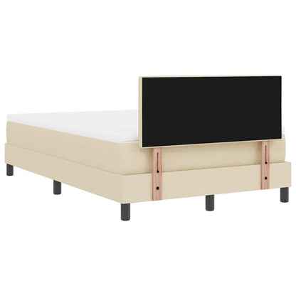 Letto a molle con strisce LED Crema 120 x 190 cm Tessuto | homemem39