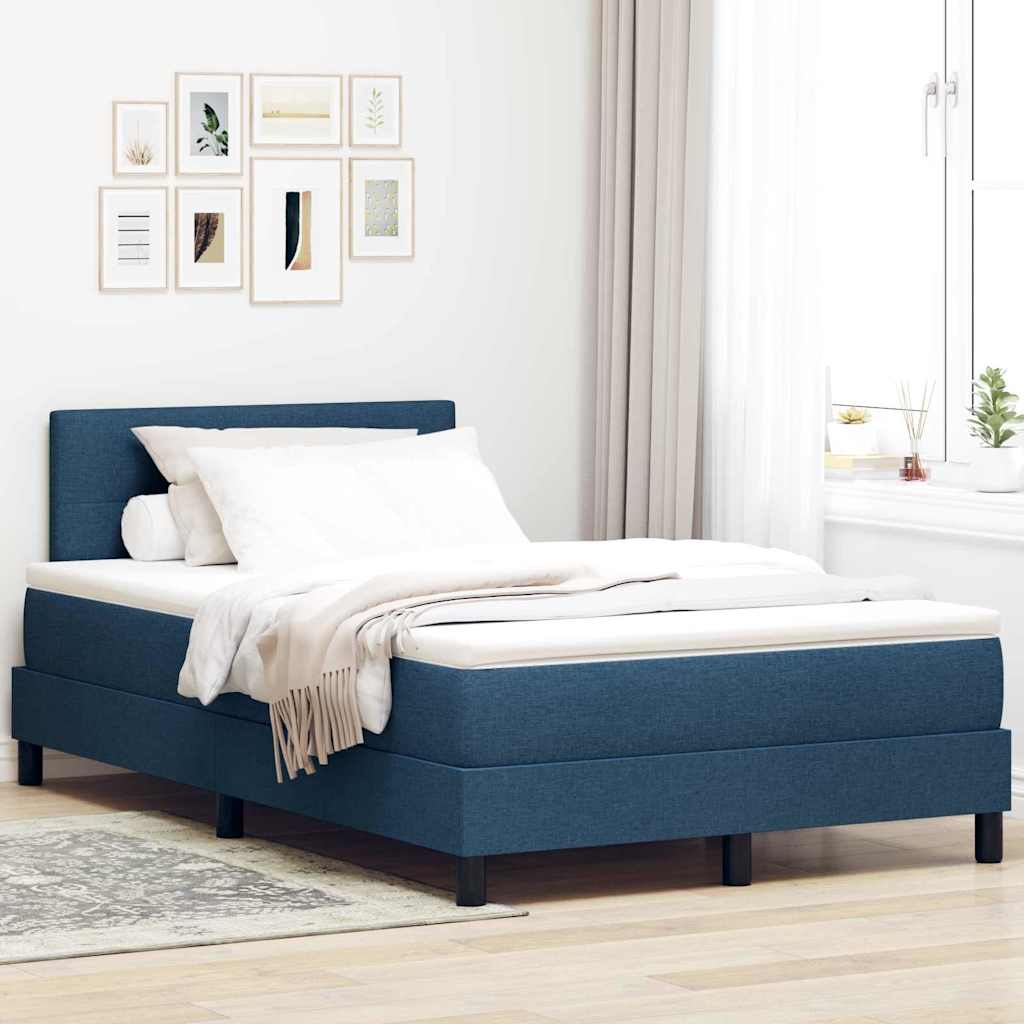 Letto a molle con strisce LED Blu 120 x 190 cm Tessuto | homemem39