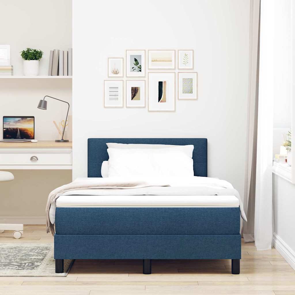 Letto a molle con strisce LED Blu 120 x 190 cm Tessuto | homemem39