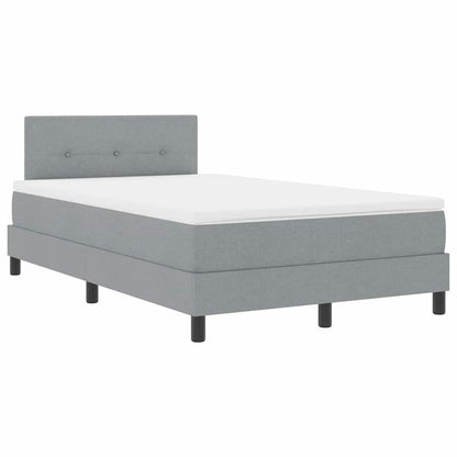 Letto a molle con materasso Grigio chiaro 120 x 200 cm Tessuto