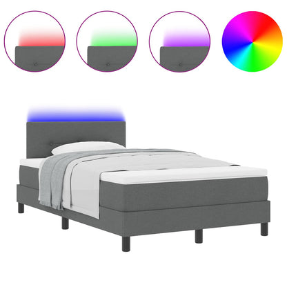 Letto a molle con materasso Grigio scuro 120 x 200 cm Tessuto