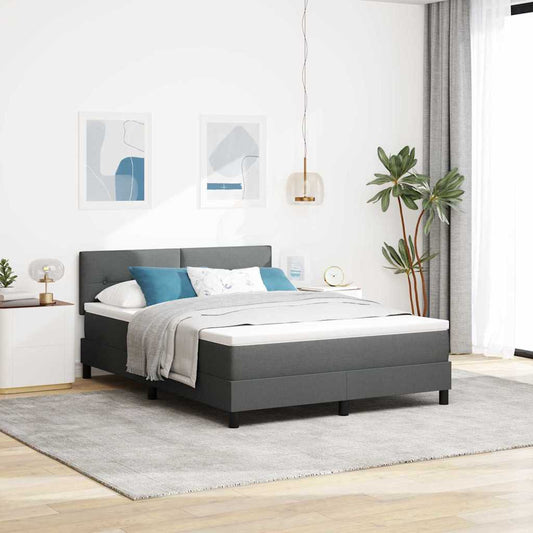 Letto a molle con strisce LED Grigio scuro 140 x 190 cm Tessuto | homemem39