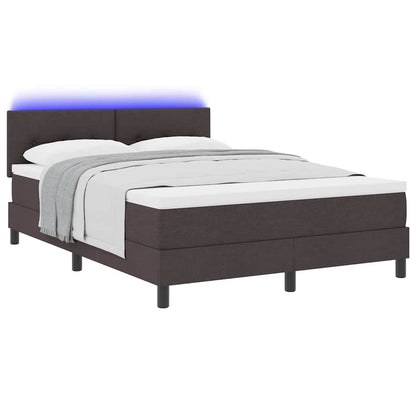 Letto a molle con testiera Marrone Scuro 140 x 190 cm Tessuto | homemem39