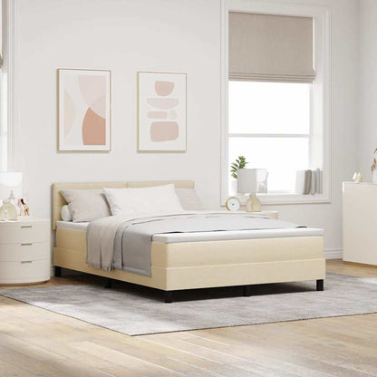 Letto a molle con strisce LED Crema 140 x 200 cm Tessuto | homemem39