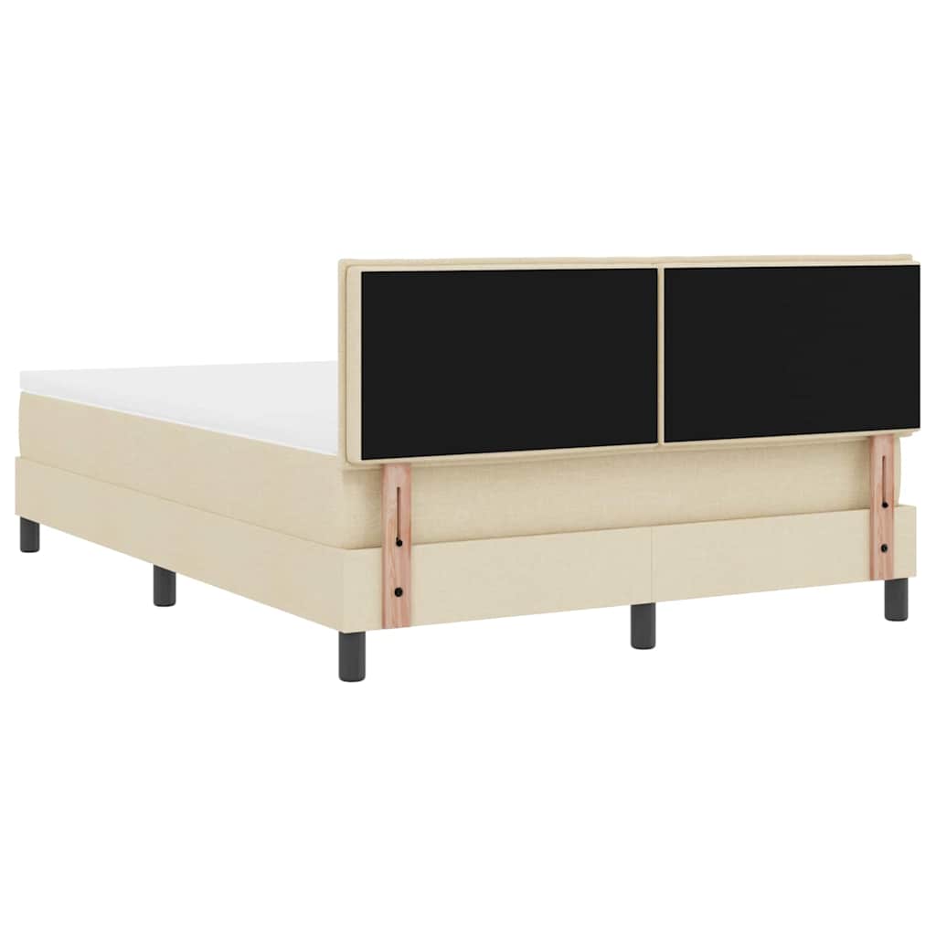 Letto a molle con strisce LED Crema 140 x 200 cm Tessuto | homemem39