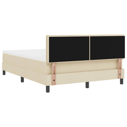 Letto a molle con strisce LED Crema 140 x 200 cm Tessuto | homemem39