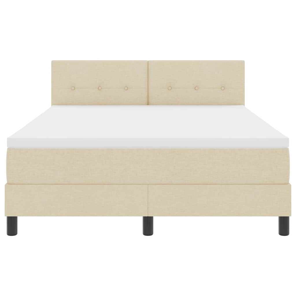 Letto a molle con strisce LED Crema 160 x 200 cm Tessuto | homemem39