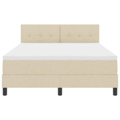 Letto a molle con strisce LED Crema 160 x 200 cm Tessuto | homemem39