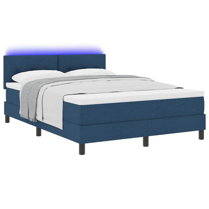 Letto a molle con strisce LED Blu 160 x 200 cm Tessuto | homemem39