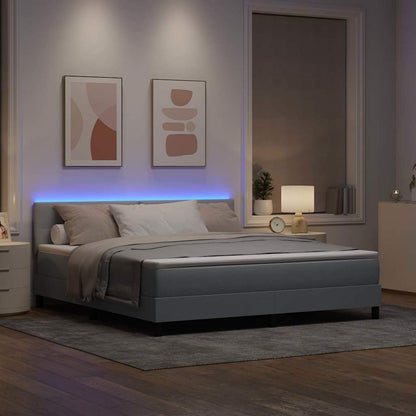 Letto a molle con testiera Grigio chiaro 180 x 200 cm Tessuto | homemem39