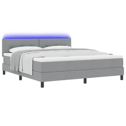 Letto a molle con testiera Grigio chiaro 180 x 200 cm Tessuto | homemem39