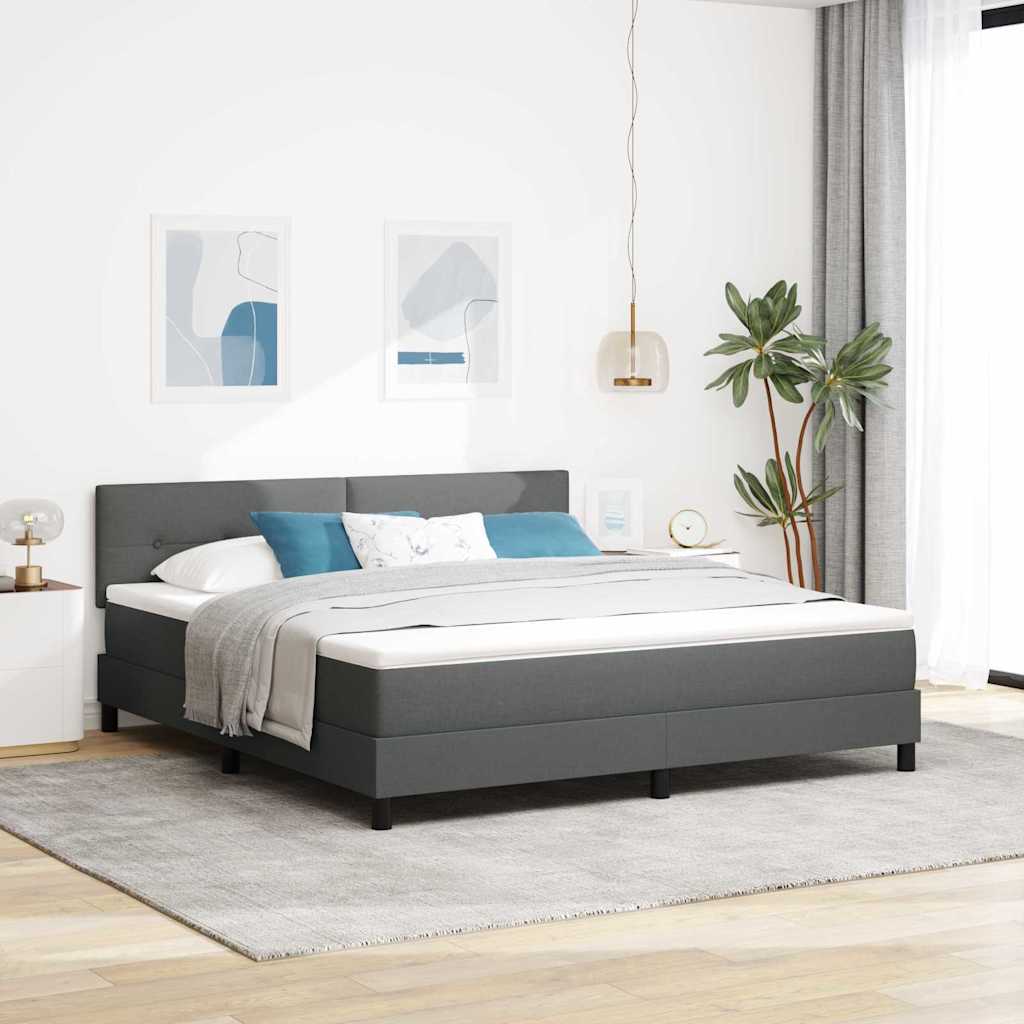 Letto a molle con strisce LED Grigio scuro 180 x 200 cm Tessuto | homemem39