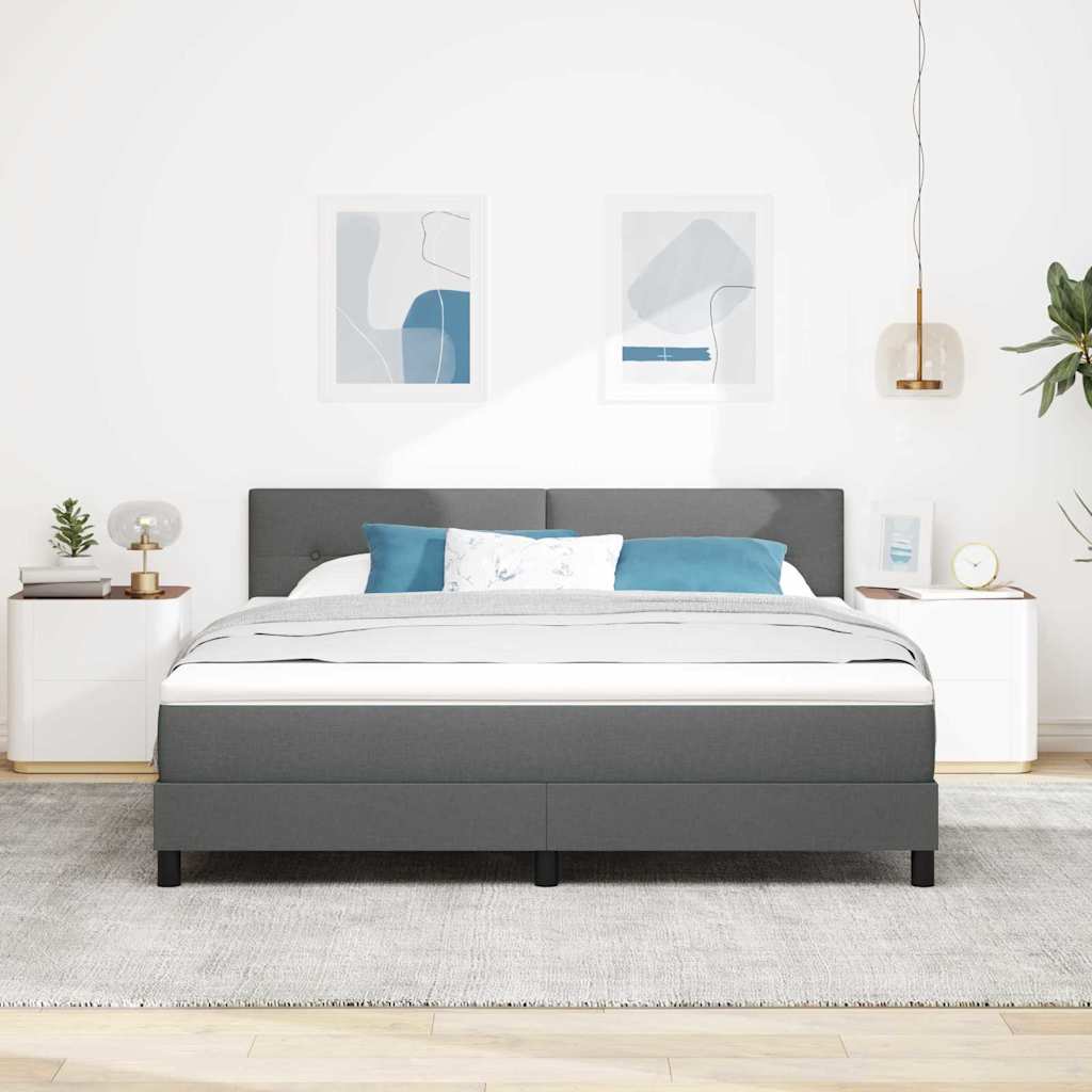 Letto a molle con strisce LED Grigio scuro 180 x 200 cm Tessuto | homemem39