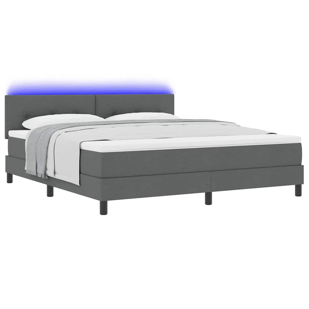 Letto a molle con strisce LED Grigio scuro 180 x 200 cm Tessuto | homemem39