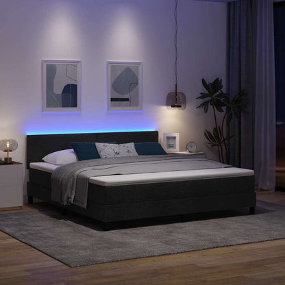 Letto a molle con strisce LED Nero 180 x 200 cm Tessuto | homemem39