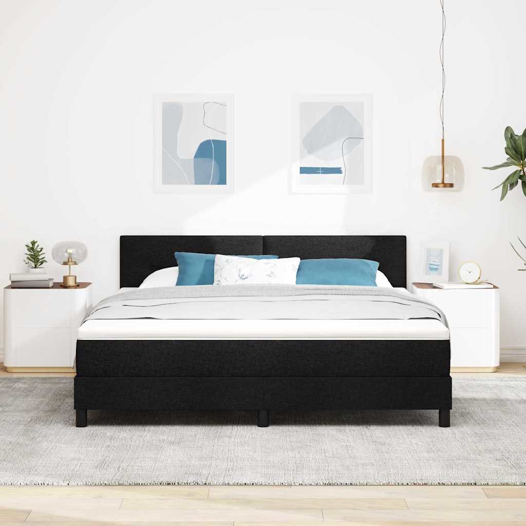 Letto a molle con strisce LED Nero 180 x 200 cm Tessuto | homemem39