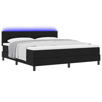 Letto a molle con strisce LED Nero 180 x 200 cm Tessuto | homemem39