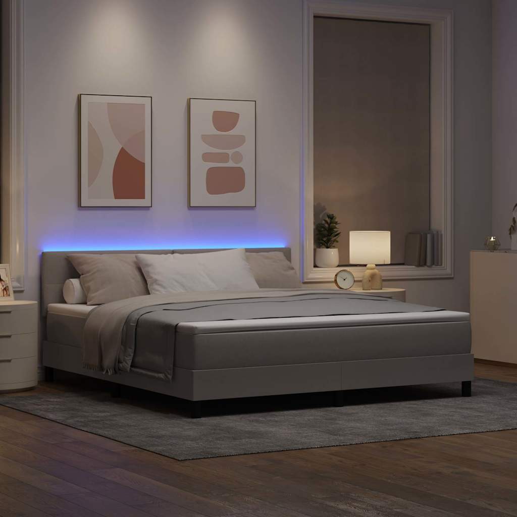 Letto a molle con strisce LED Talpa 180 x 200 cm Tessuto | homemem39