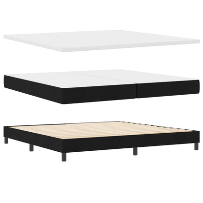Letto a molle con strisce LED Nero 200 x 200 cm Tessuto | homemem39