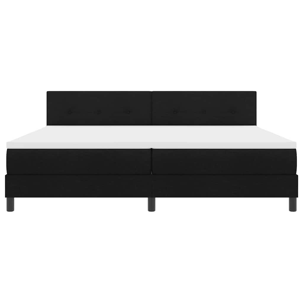 Letto a molle con strisce LED Nero 200 x 200 cm Tessuto | homemem39