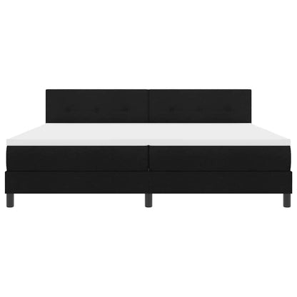 Letto a molle con strisce LED Nero 200 x 200 cm Tessuto | homemem39