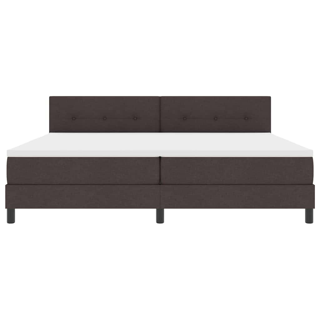 Letto a molle con testiera Marrone Scuro 200 x 200 cm Tessuto | homemem39