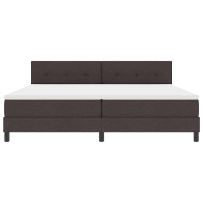 Letto a molle con testiera Marrone Scuro 200 x 200 cm Tessuto | homemem39