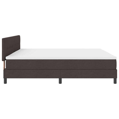 Letto a molle con testiera Marrone Scuro 200 x 200 cm Tessuto | homemem39