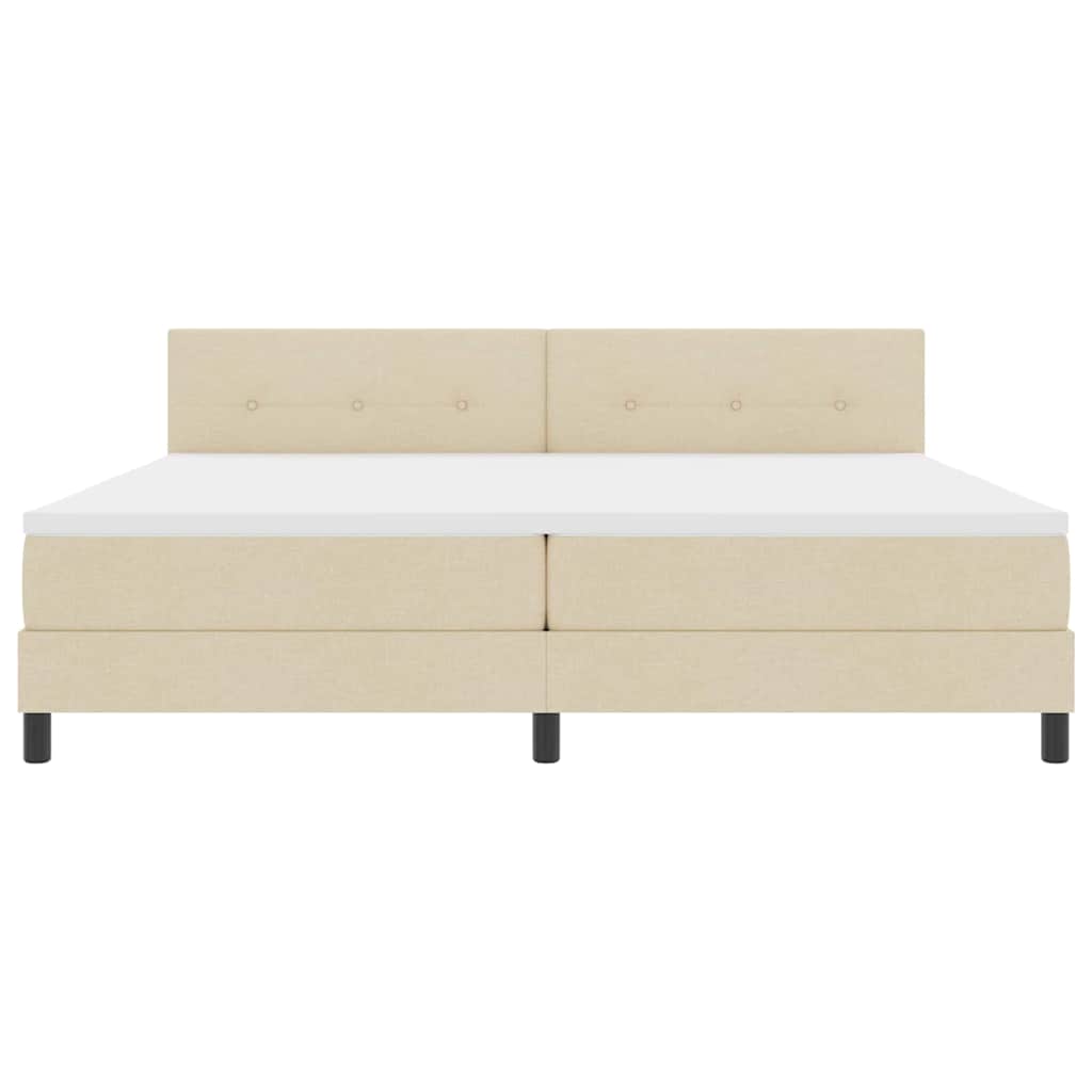 Letto a molle con strisce LED Crema 200 x 200 cm Tessuto | homemem39