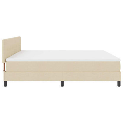 Letto a molle con strisce LED Crema 200 x 200 cm Tessuto | homemem39