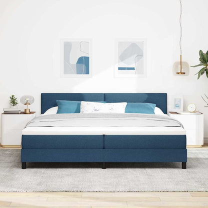 Letto a molle con strisce LED Blu 200 x 200 cm Tessuto | homemem39