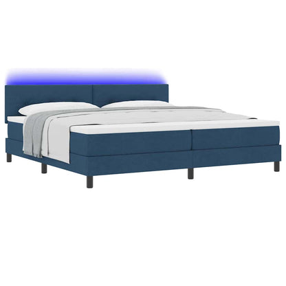 Letto a molle con strisce LED Blu 200 x 200 cm Tessuto | homemem39