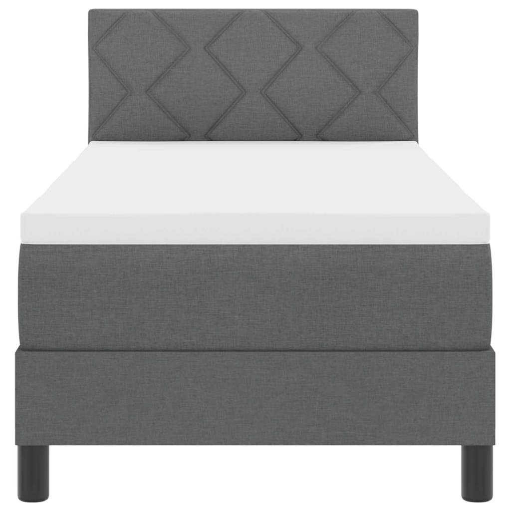 Letto a molle con cuscino Grigio scuro 80 x 200 cm Tessuto | homemem39