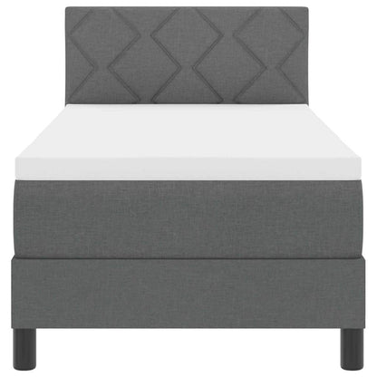 Letto a molle con cuscino Grigio scuro 80 x 200 cm Tessuto | homemem39