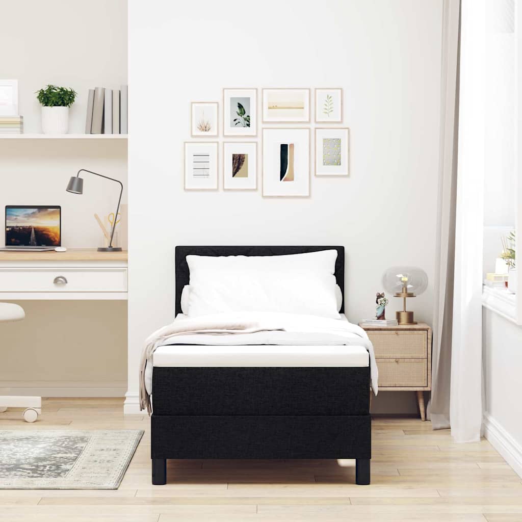 Letto a molle con strisce LED Nero 80 x 200 cm Tessuto | homemem39
