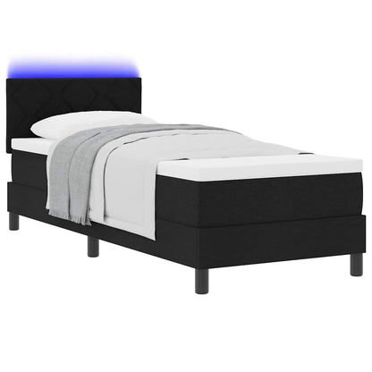 Letto a molle con strisce LED Nero 80 x 200 cm Tessuto | homemem39