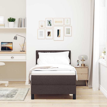Letto a molle con strisce LED Marrone Scuro 80 x 200 cm Tessuto | homemem39