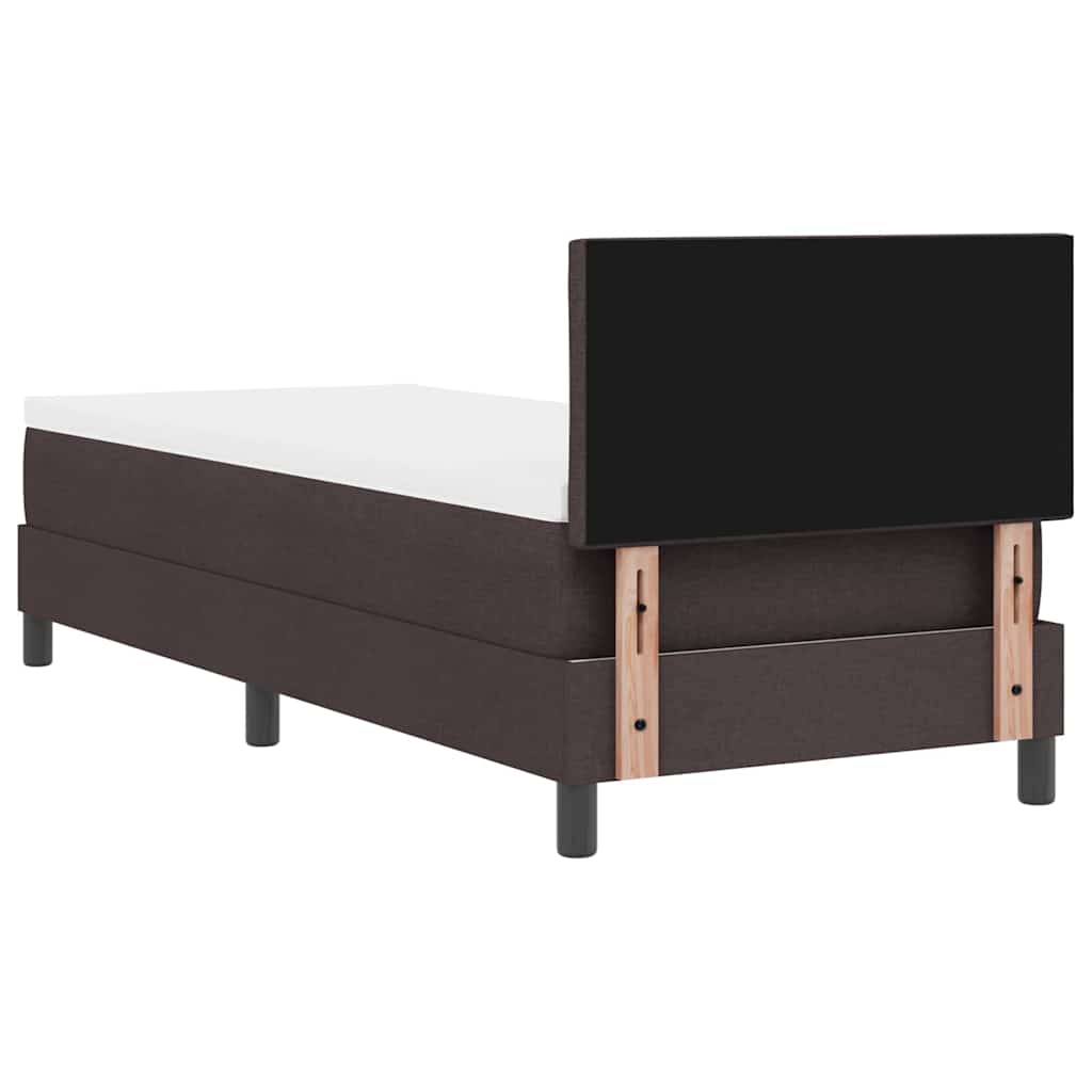 Letto a molle con strisce LED Marrone Scuro 80 x 200 cm Tessuto | homemem39