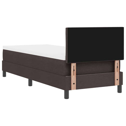 Letto a molle con strisce LED Marrone Scuro 80 x 200 cm Tessuto | homemem39