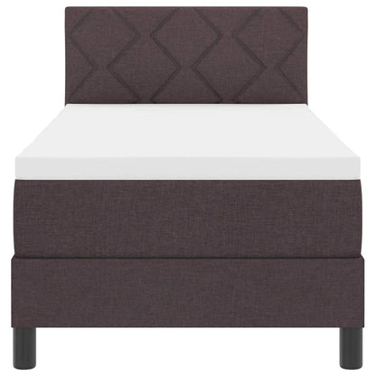 Letto a molle con strisce LED Marrone Scuro 80 x 200 cm Tessuto | homemem39