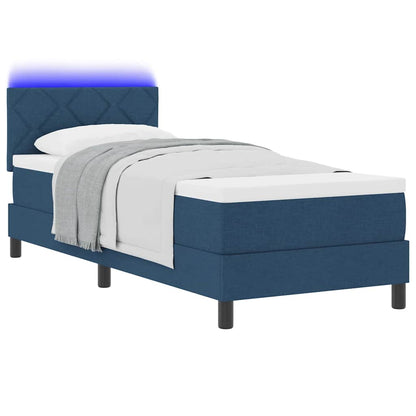 Letto a molle con strisce LED Blu 80 x 200 cm Tessuto | homemem39