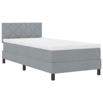 Letto a molle con materasso Grigio chiaro 90 x 190 cm Tessuto | homemem39