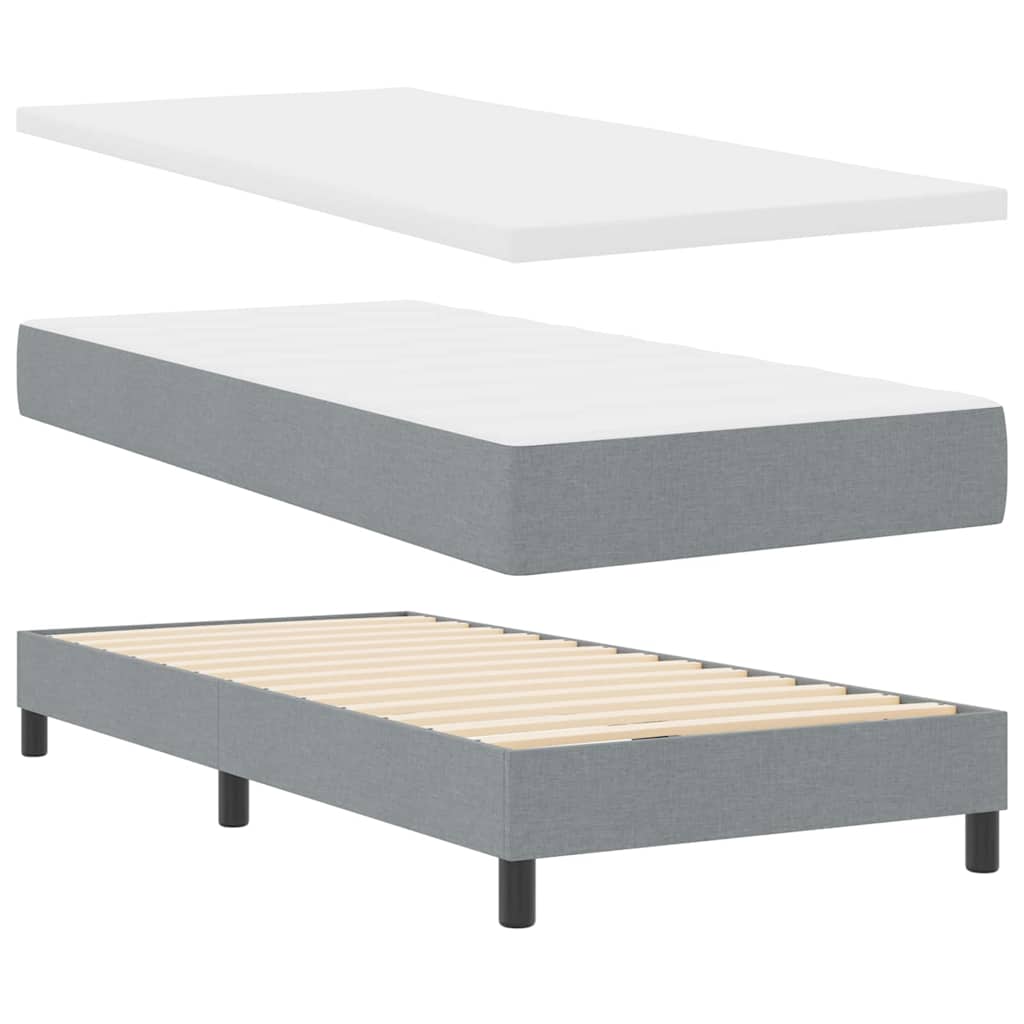 Letto a molle con materasso Grigio chiaro 90 x 190 cm Tessuto | homemem39