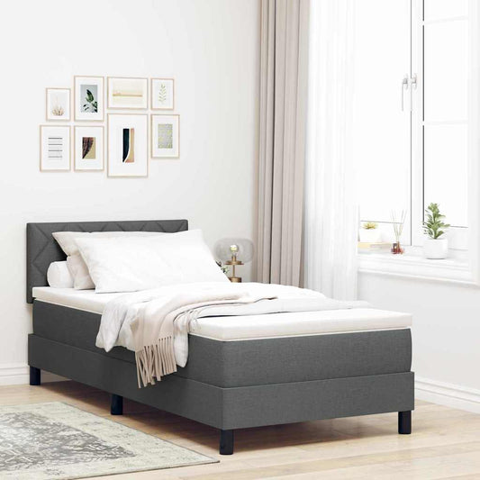 Letto a molle con strisce LED Grigio scuro 90 x 190 cm Tessuto | homemem39